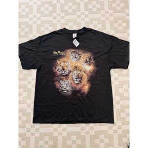 Vintage Six Flags Lion Tiger Shirt Size XL New Old Stock
